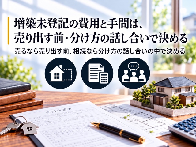 増築未登記の費用と手間は、売り出す前・分け方の話し合いで決める