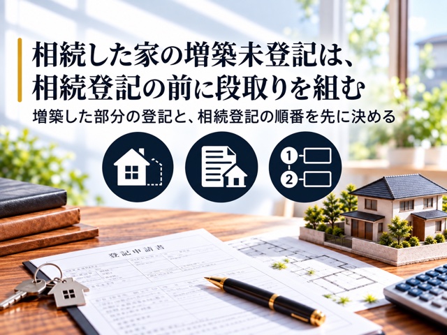 相続した家の増築未登記は、相続登記の前に段取りを組む