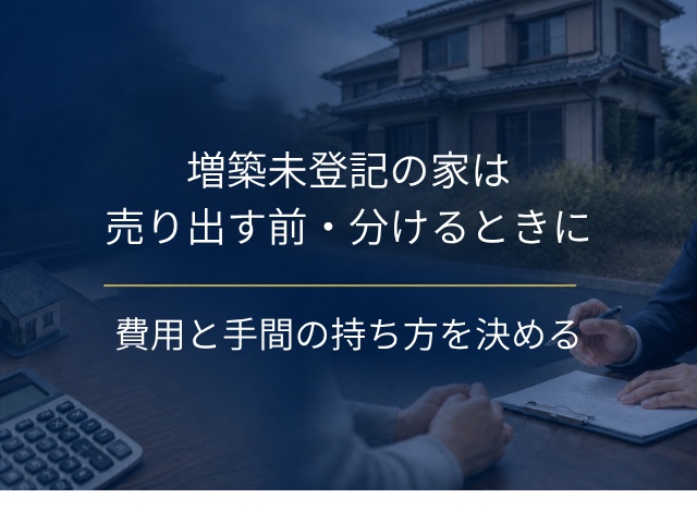 増築未登記は費用と手間の持ち方を先に決める
